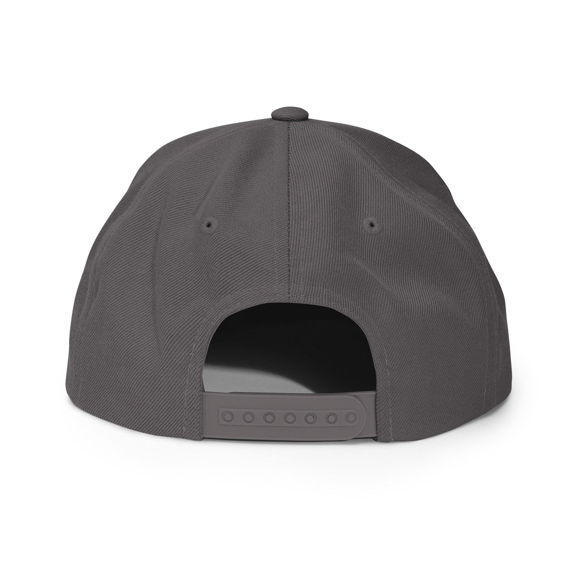 Staff Uniform Work Embroidered Flat Bill Brim Snapback Hat Dark Grey