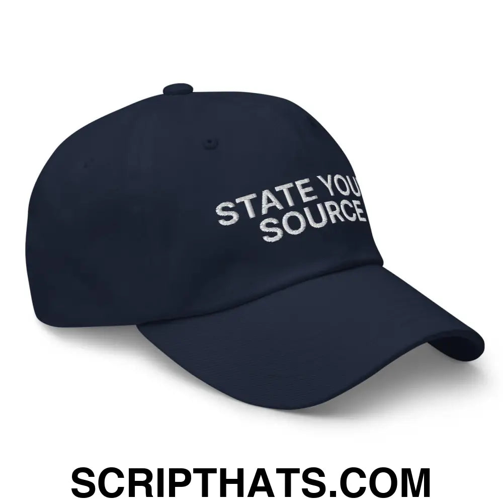 State Your Source Dad Hat Navy