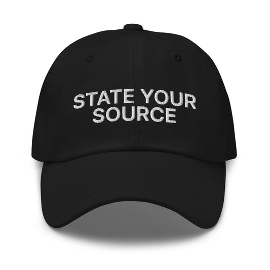 State Your Source Dad Hat Black