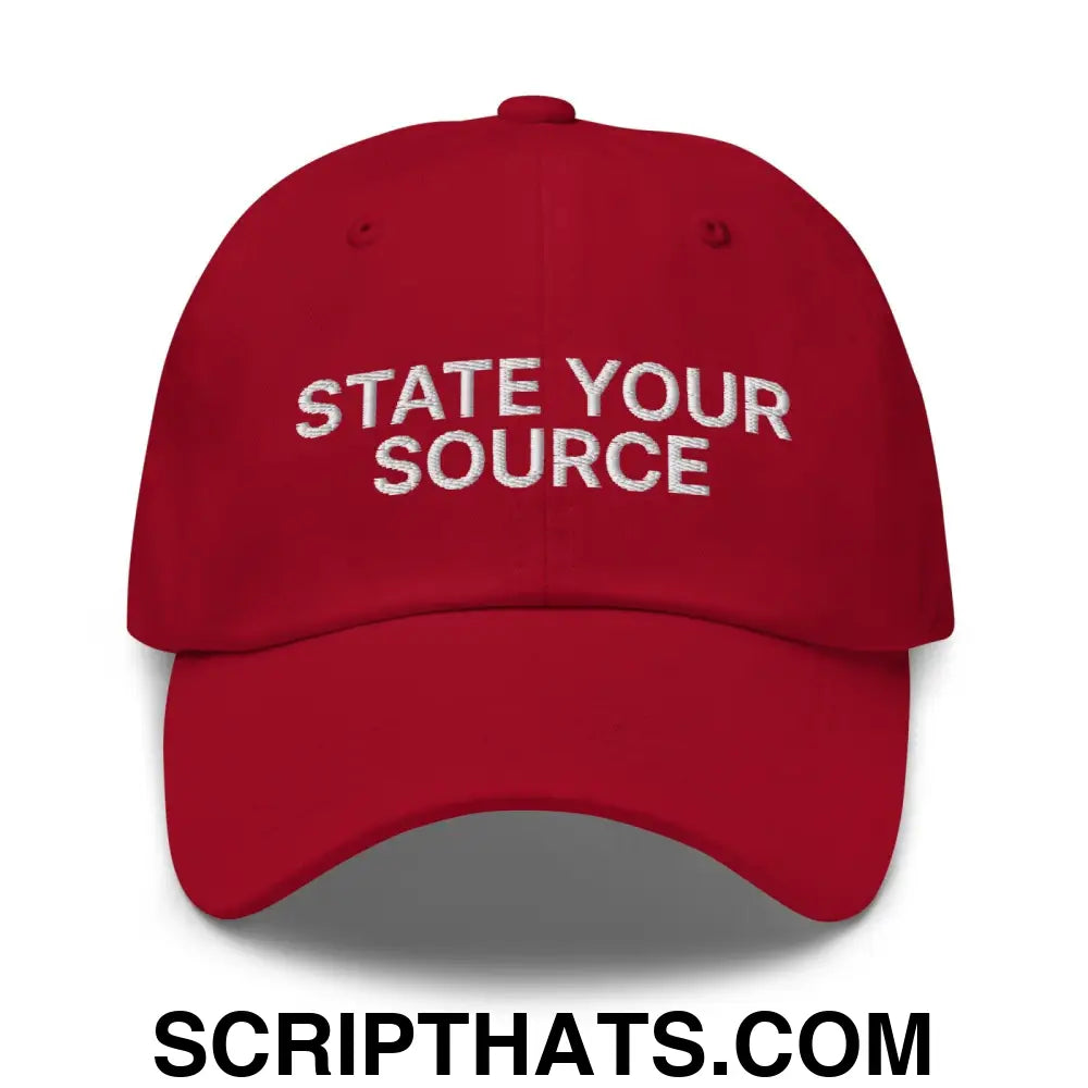 State Your Source Dad Hat Cranberry