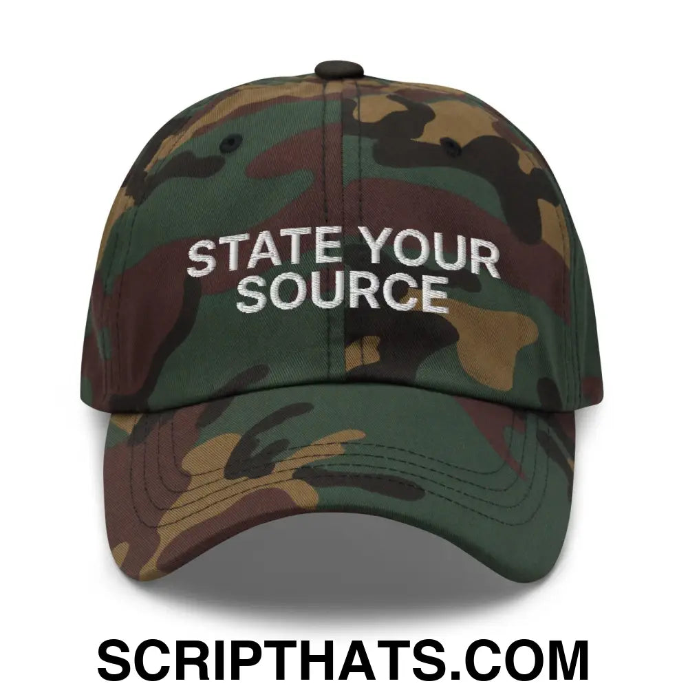 State Your Source Dad Hat Green Camo