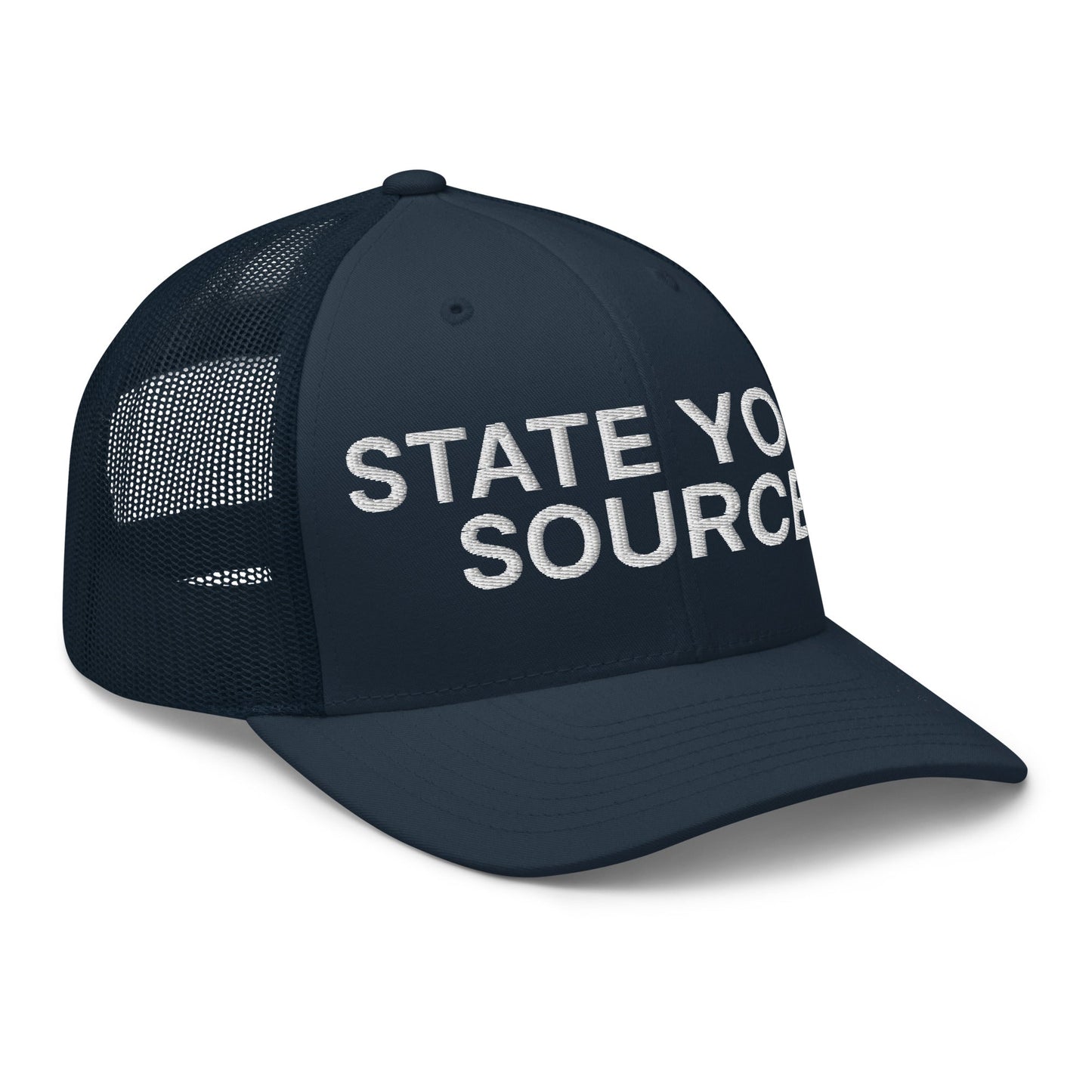 State Your Source Retro Trucker Hat Navy