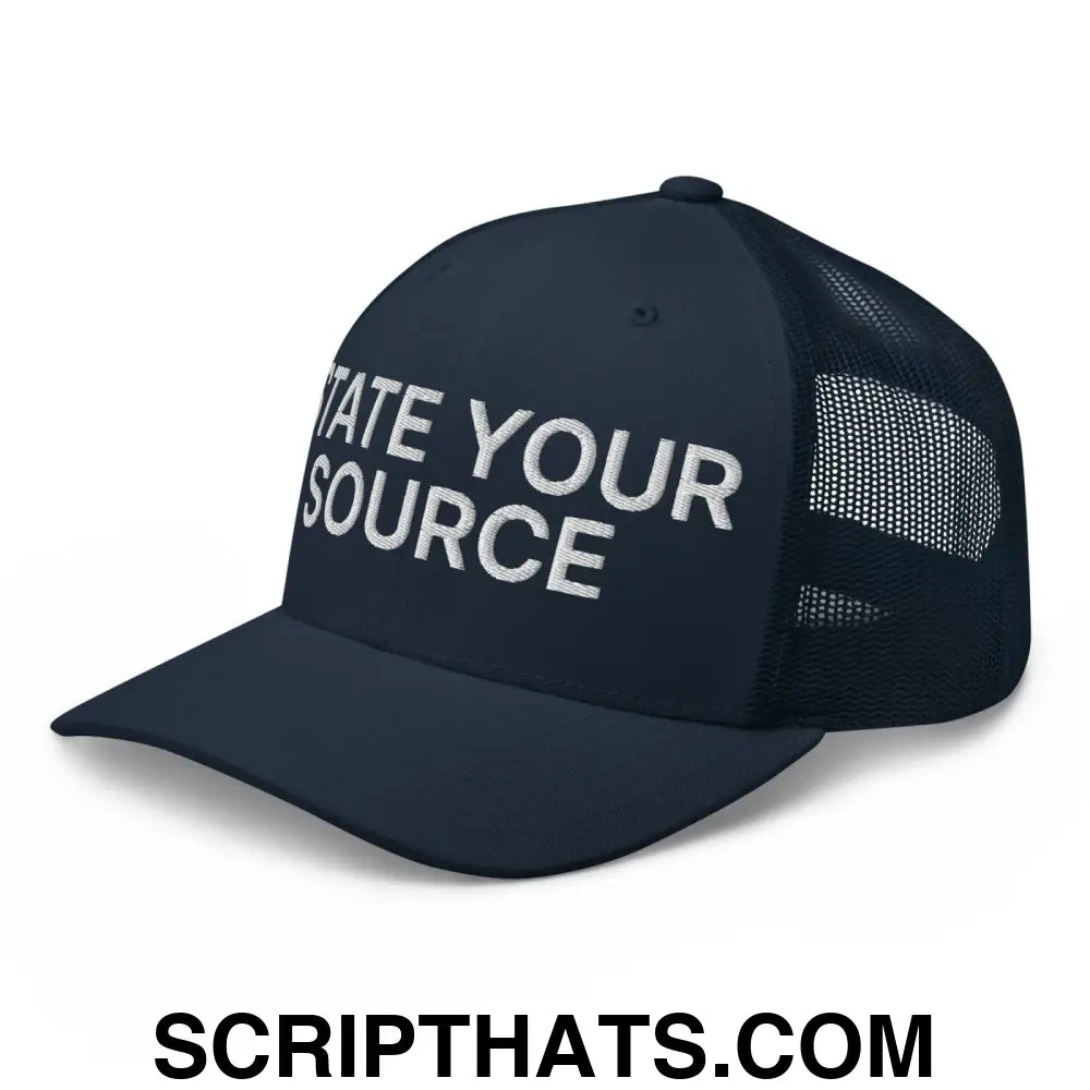 State Your Source Retro Trucker Hat Navy