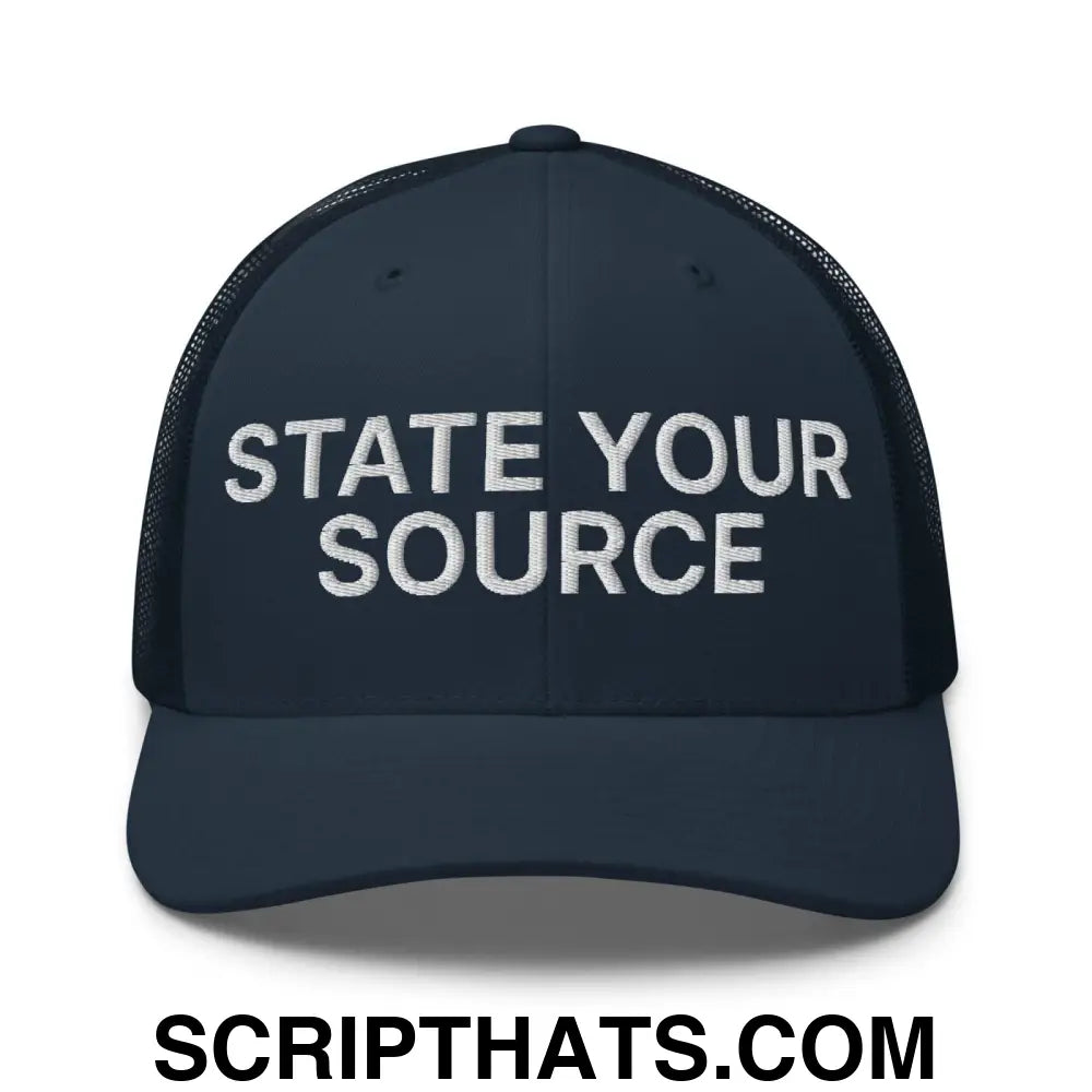 State Your Source Retro Trucker Hat Navy