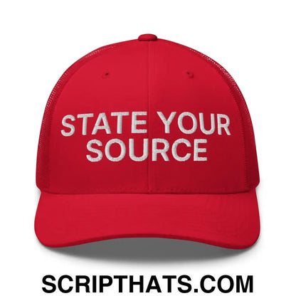 State Your Source Retro Trucker Hat Red