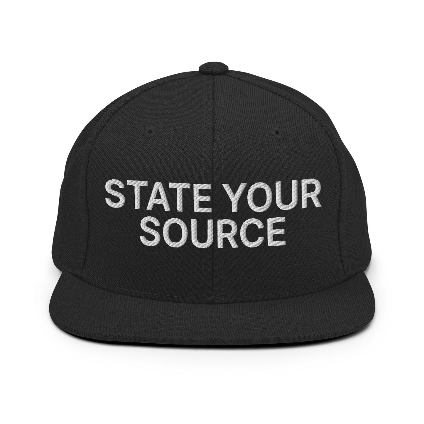 State Your Source Snapback Hat Black