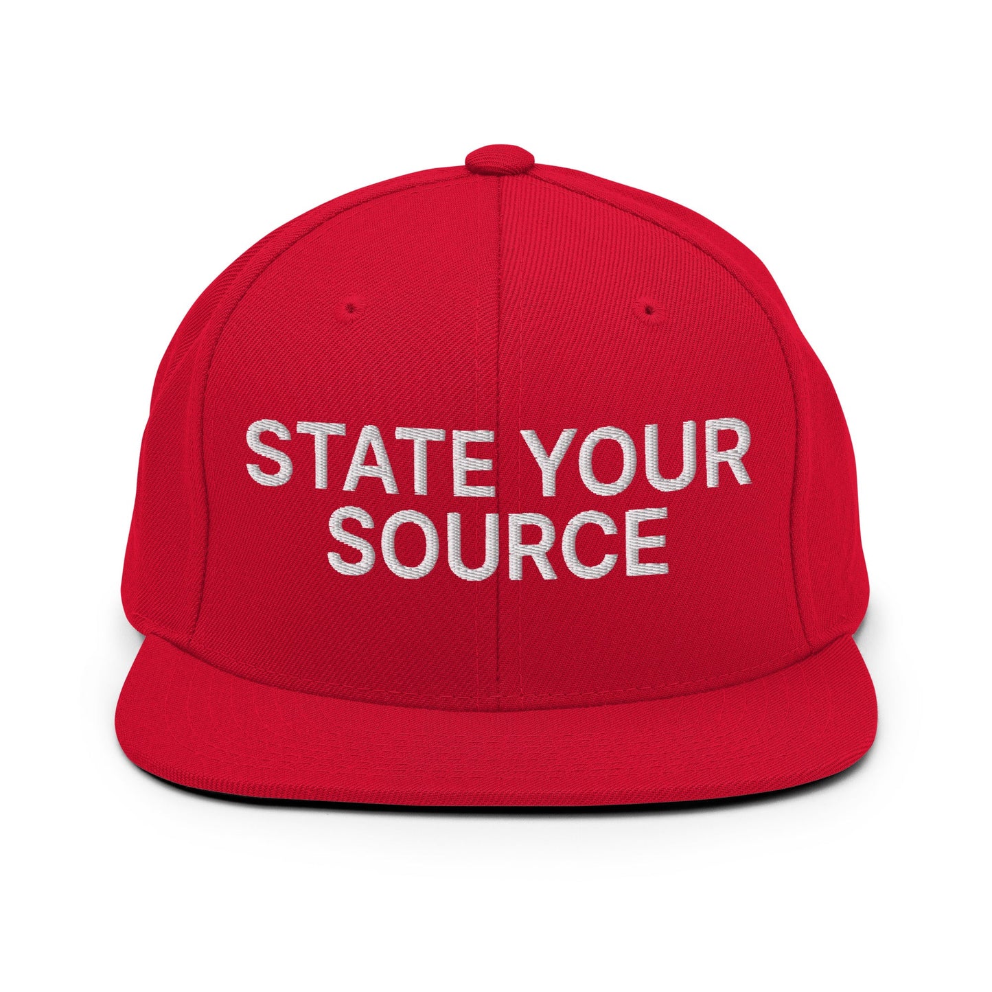 State Your Source Snapback Hat Red