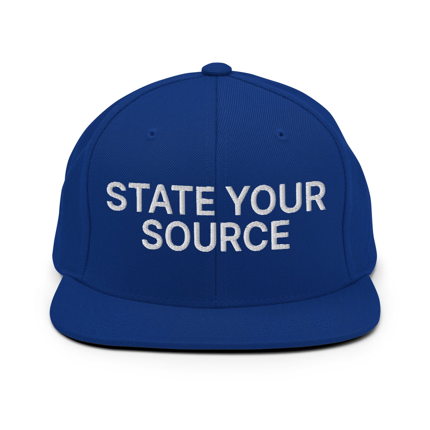 State Your Source Snapback Hat Royal Blue