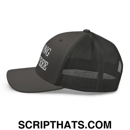 Strong and Free Embroidered Mesh Trucker Hat Charcoal