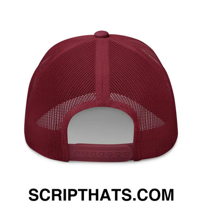 Strong and Free Embroidered Mesh Trucker Hat Cranberry