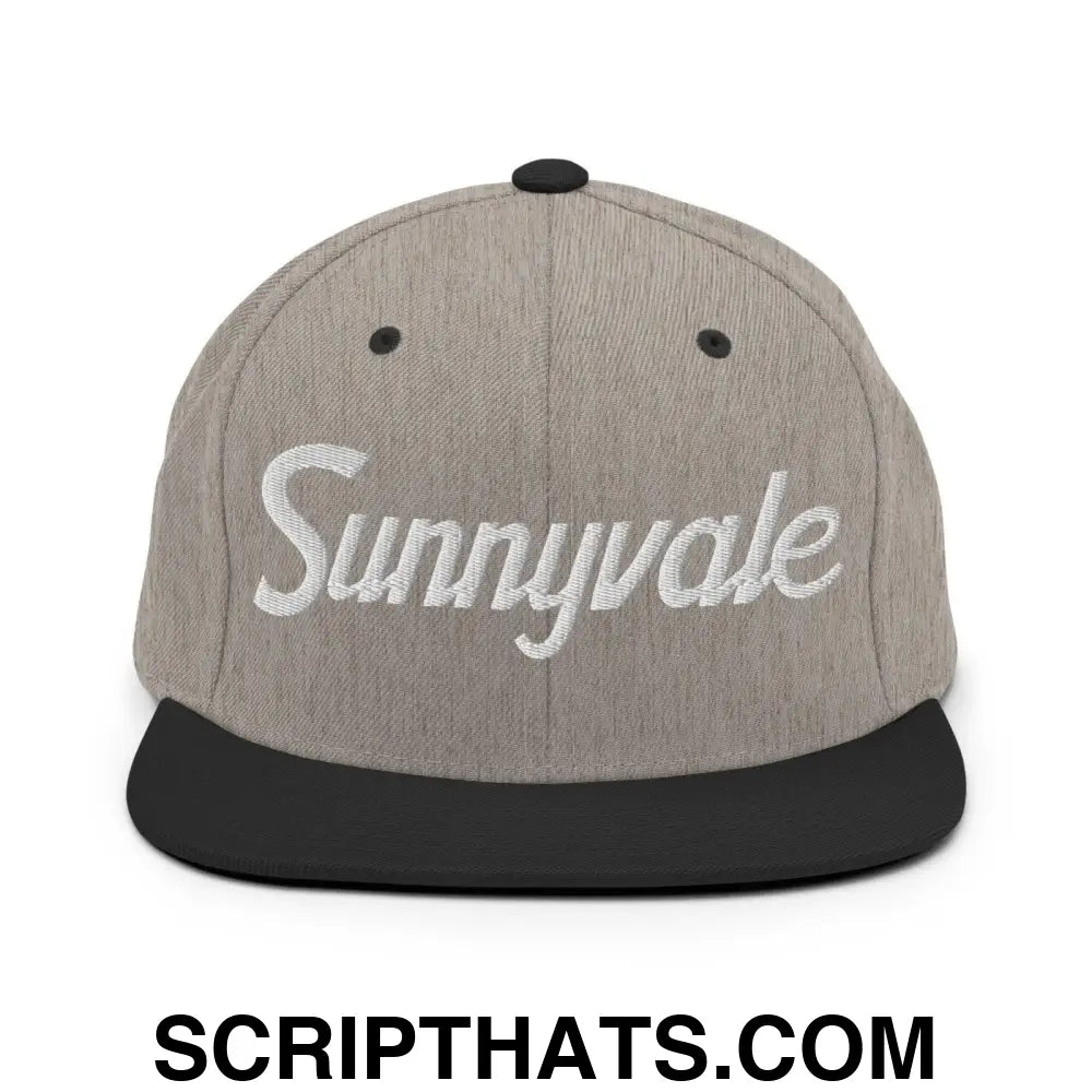 Sunnyvale Script Snapback Hat Heather Black