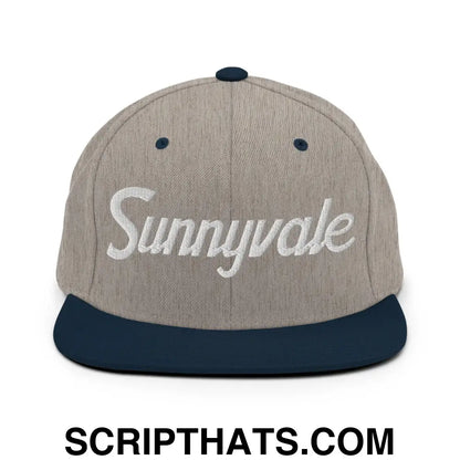 Sunnyvale Script Snapback Hat Heather Grey Navy