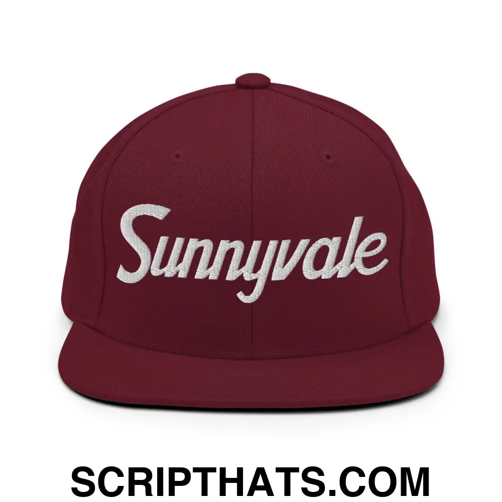 Sunnyvale Script Snapback Hat Maroon