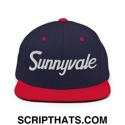 Sunnyvale Script Snapback Hat Navy Red