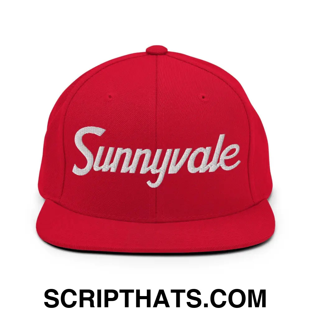 Sunnyvale Script Snapback Hat Red