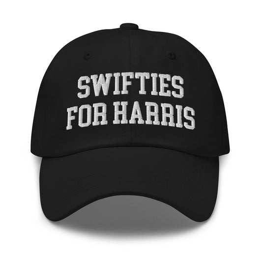 Swifties for Harris Kamala Varsity Letterman Block Dad Hat Black