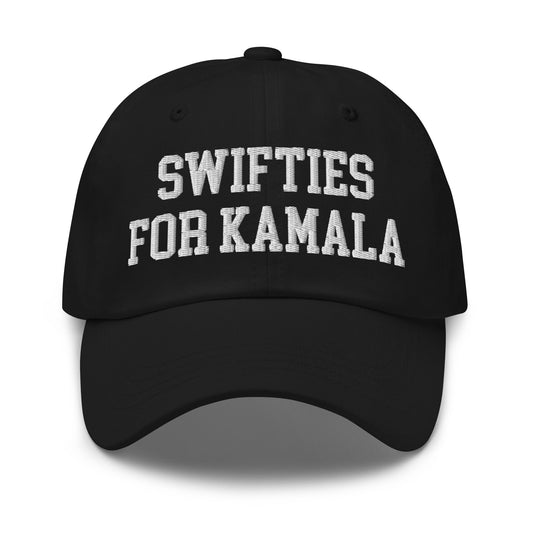 Swifties for Kamala Harris Varsity Letterman Block Dad Hat Black