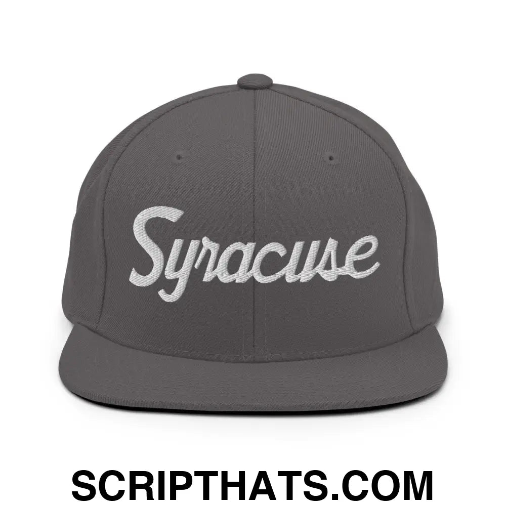 Syracuse Script Snapback Hat Dark Grey