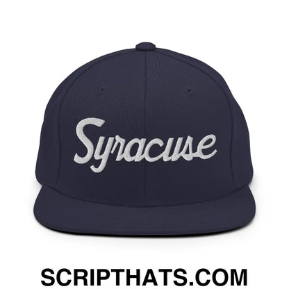 Syracuse Script Snapback Hat Navy