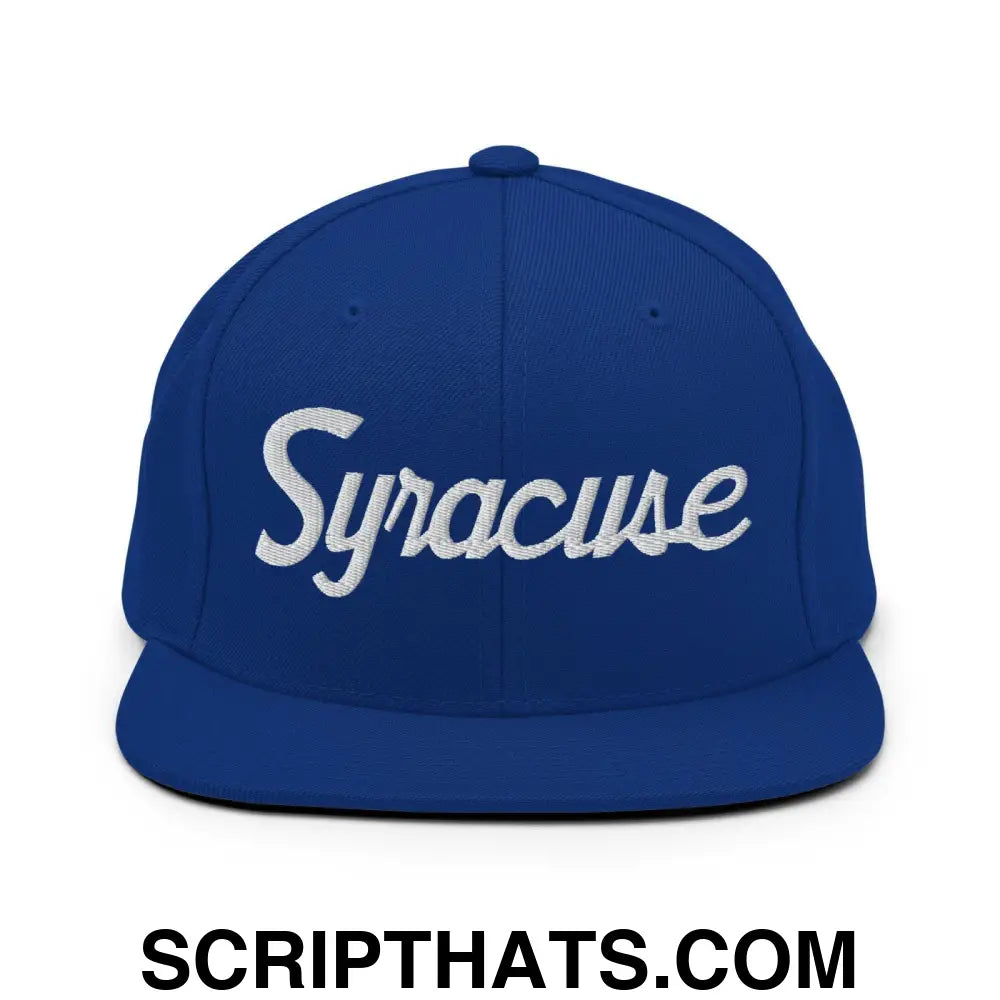 Syracuse Script Snapback Hat Royal Blue