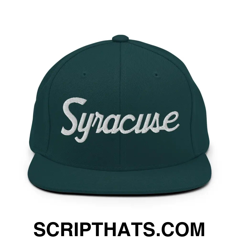 Syracuse Script Snapback Hat Spruce