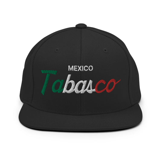 Tabasco Mexico Vintage Sports Script Snapback Hat Black