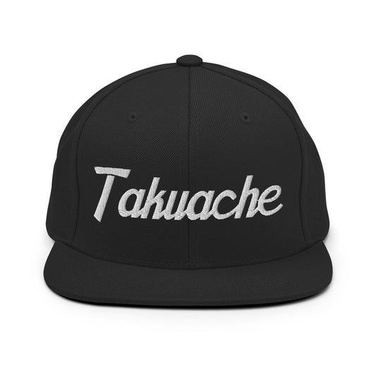 Takuache II Vintage Sports Script Snapback Hat Black