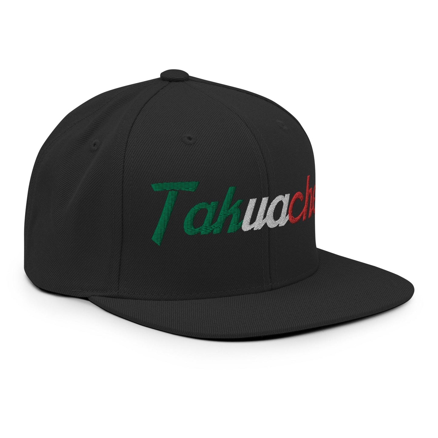 Takuache Vintage Sports Script Snapback Hat Black