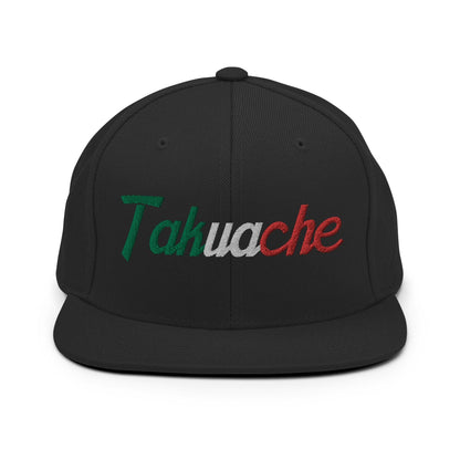 Takuache Vintage Sports Script Snapback Hat Black