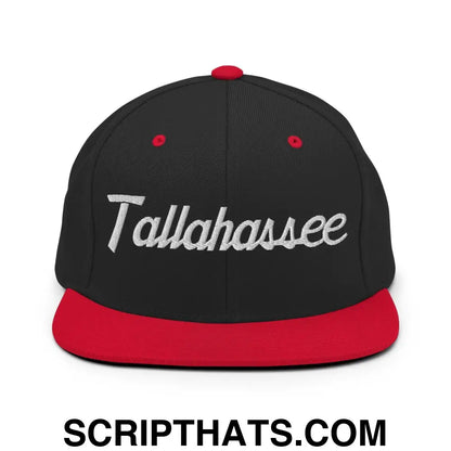 Tallahassee Script Snapback Hat Black Red