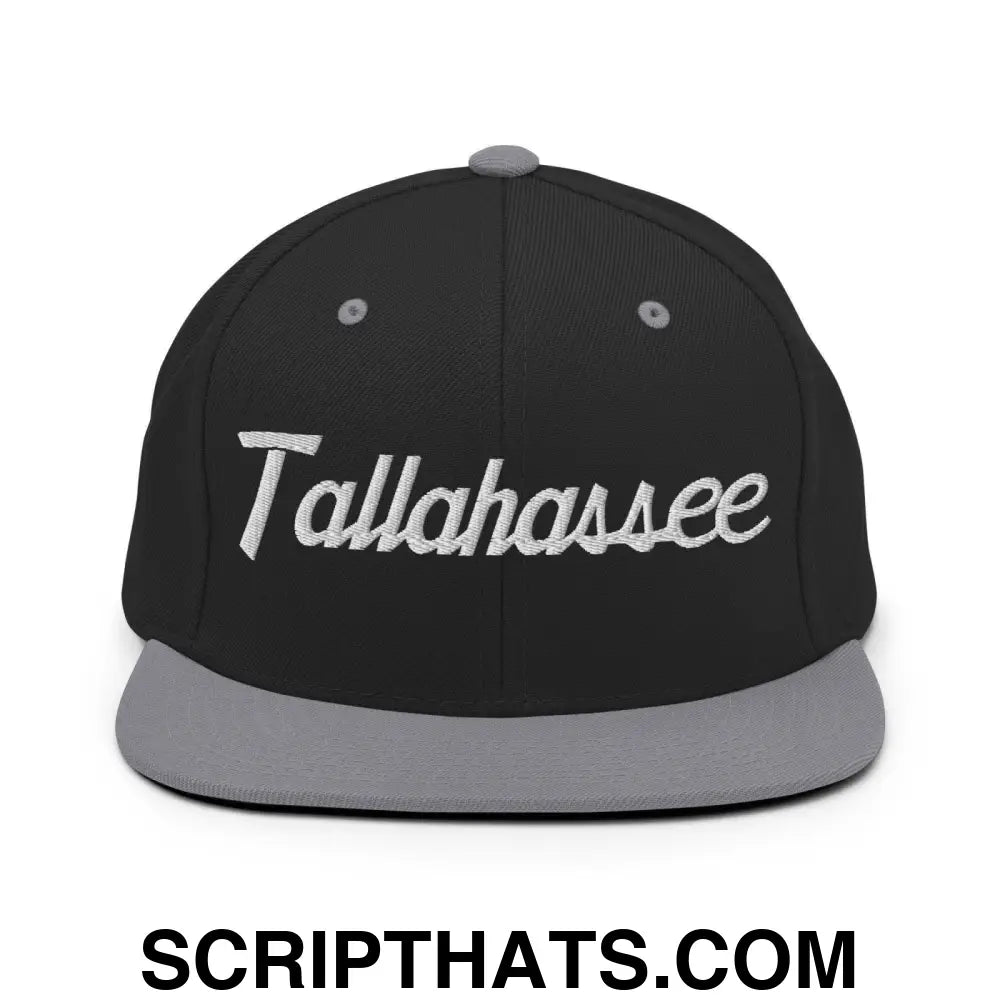 Tallahassee Script Snapback Hat Black Silver