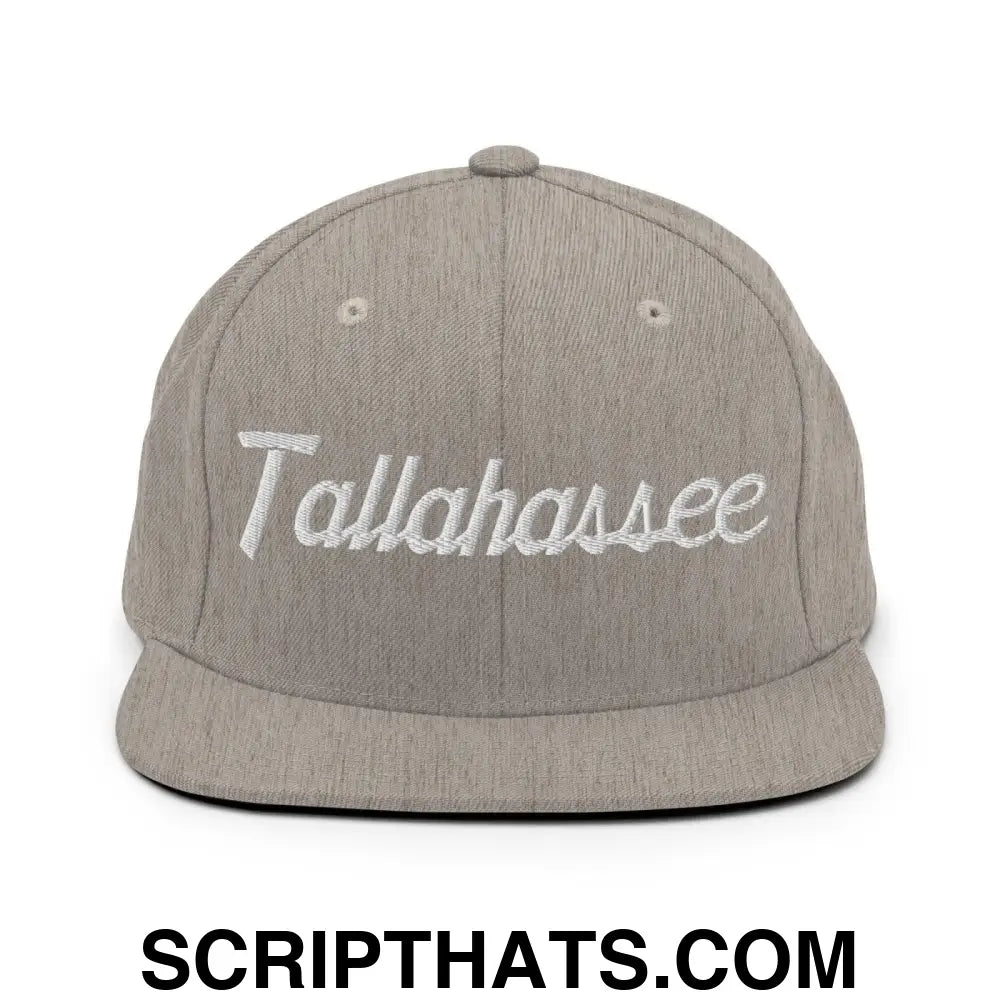 Tallahassee Script Snapback Hat Heather Grey