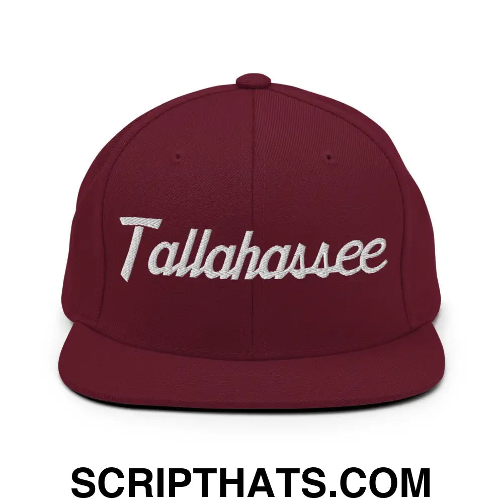 Tallahassee Script Snapback Hat Maroon