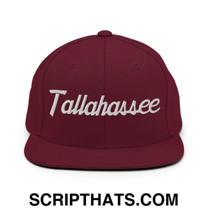 Tallahassee Script Snapback Hat Maroon