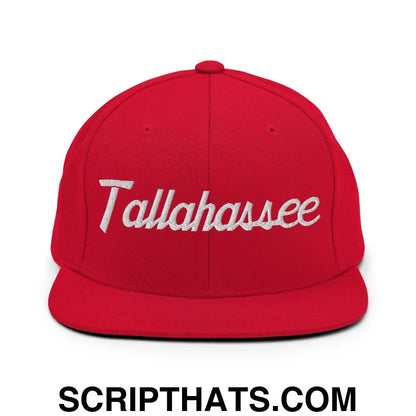 Tallahassee Script Snapback Hat Red