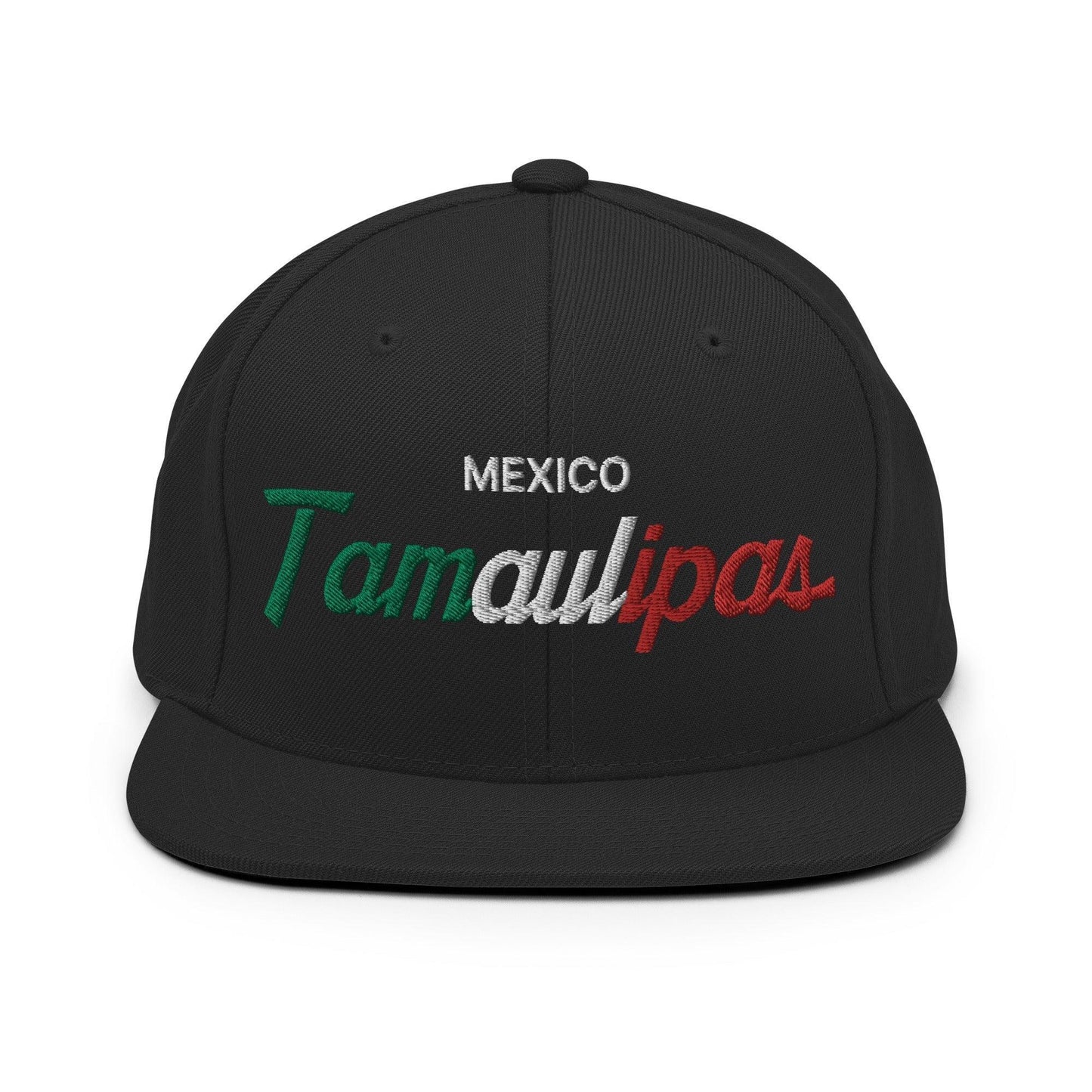 Tamaulipas Mexico Vintage Sports Script Snapback Hat Black