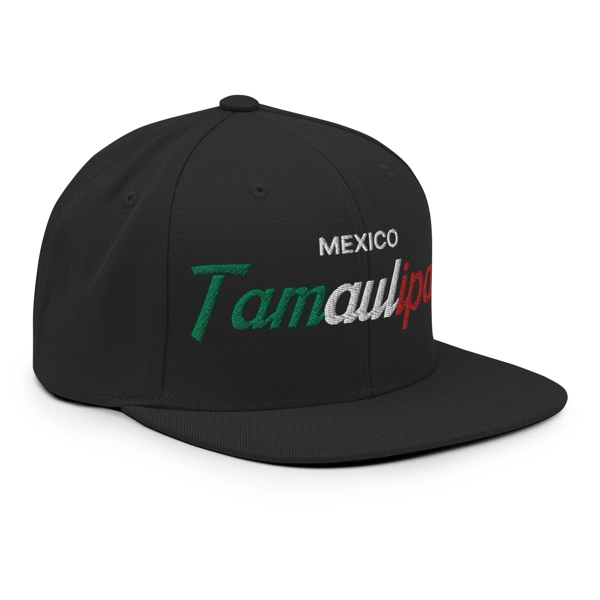 Tamaulipas Mexico Vintage Sports Script Snapback Hat Black