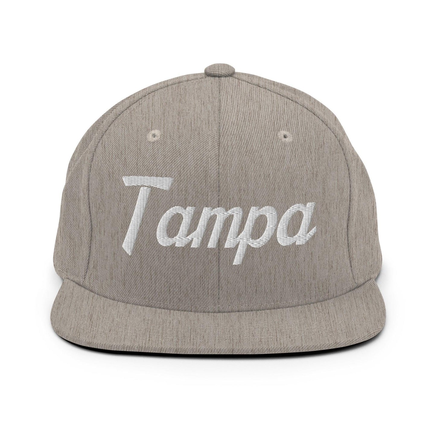 Tampa Script Snapback Hat Heather Grey