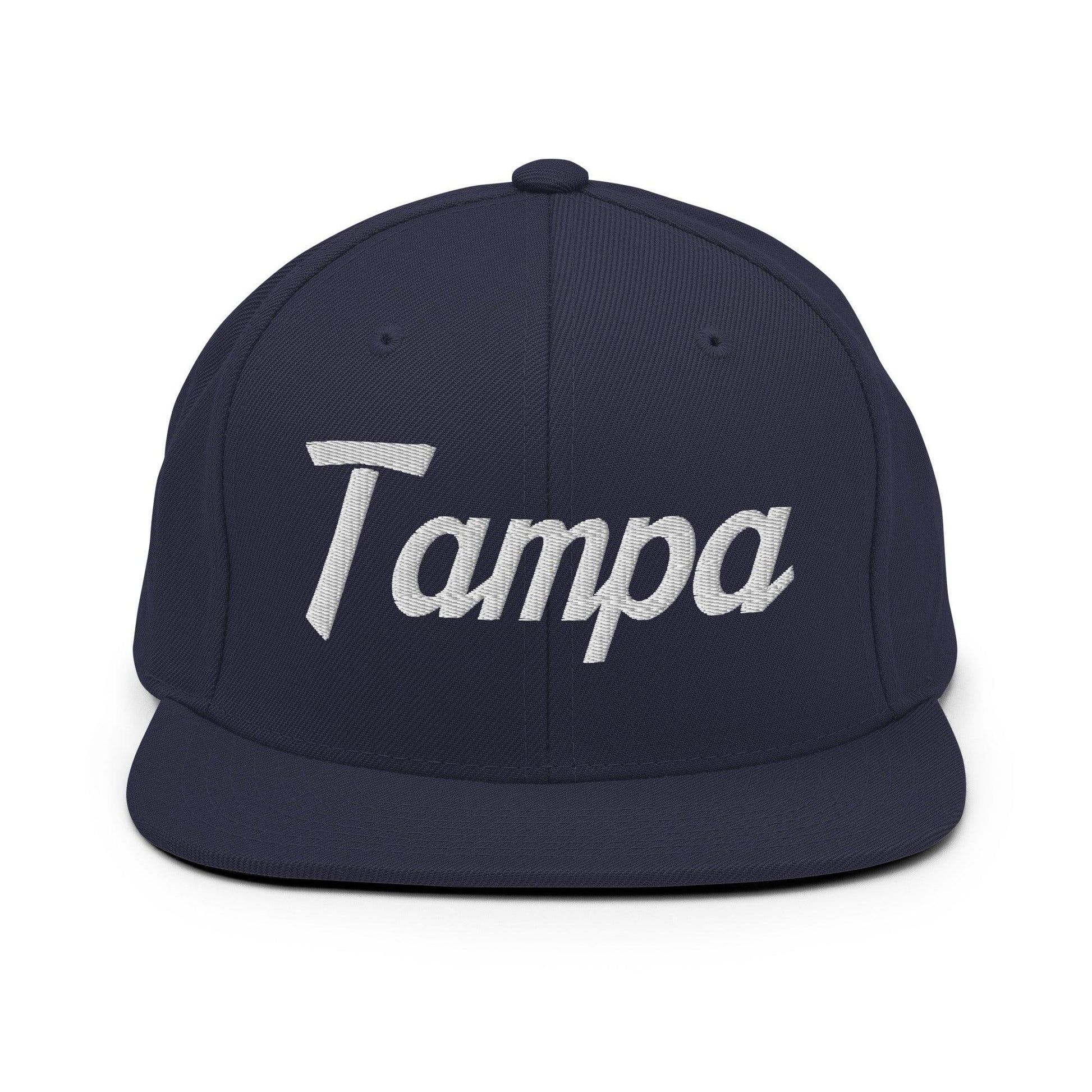 Tampa Script Snapback Hat Navy