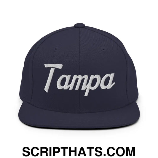 Tampa Script Snapback Hat Navy