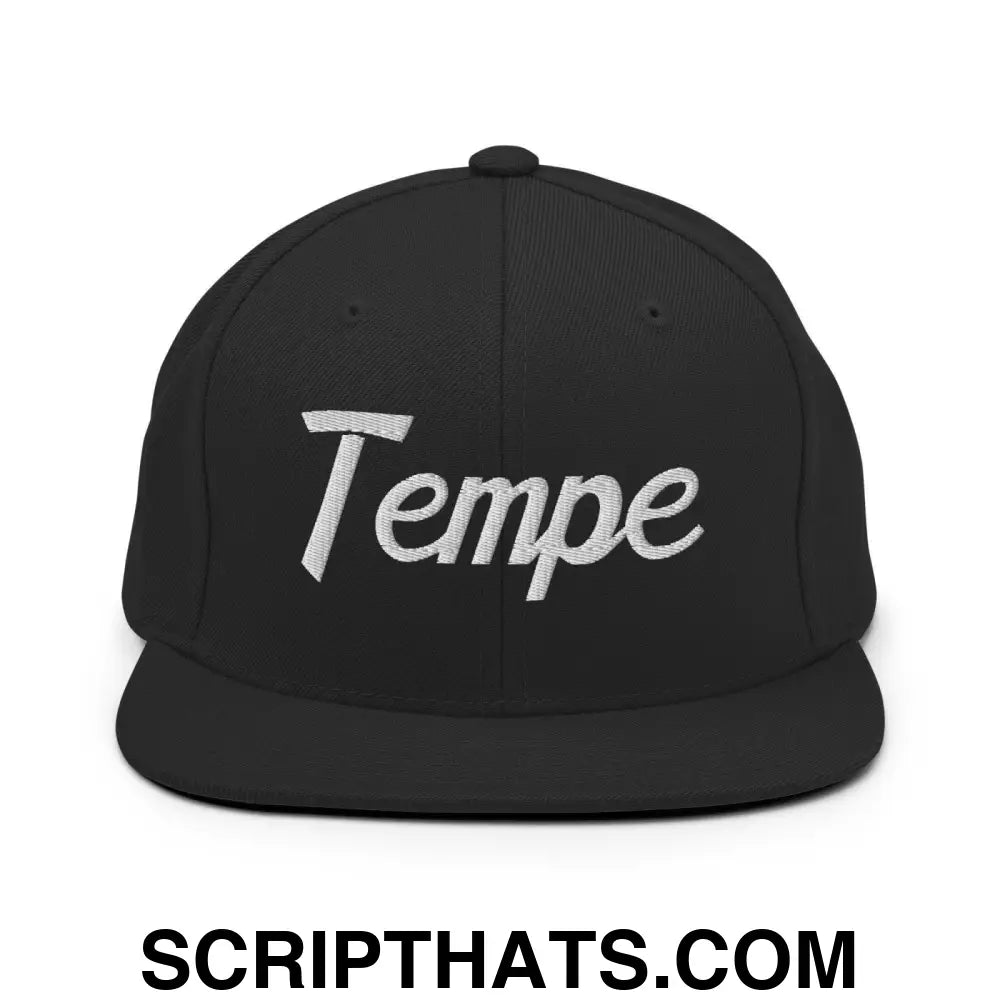 Tempe Script Snapback Hat Black