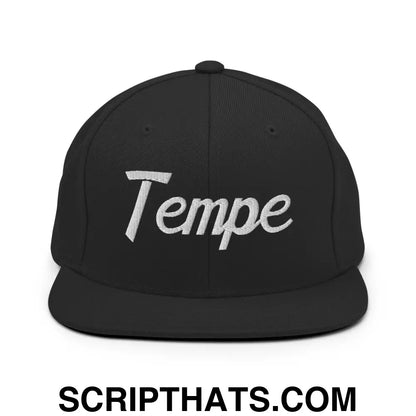 Tempe Script Snapback Hat Black