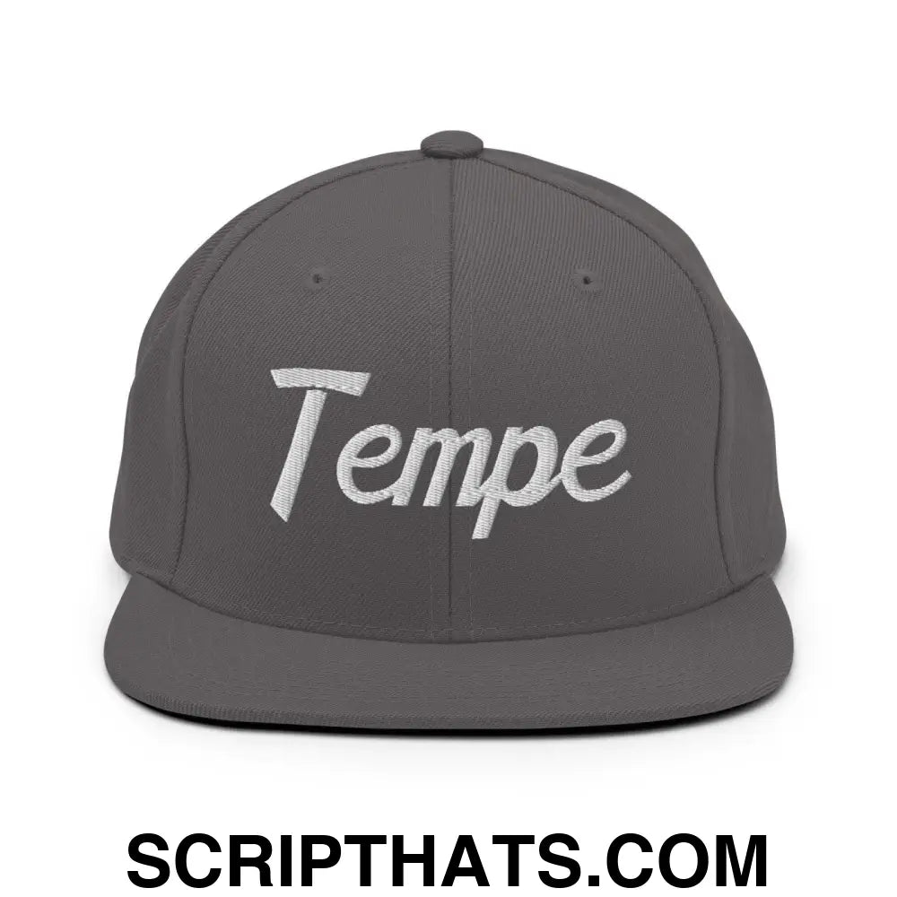 Tempe Script Snapback Hat Dark Grey