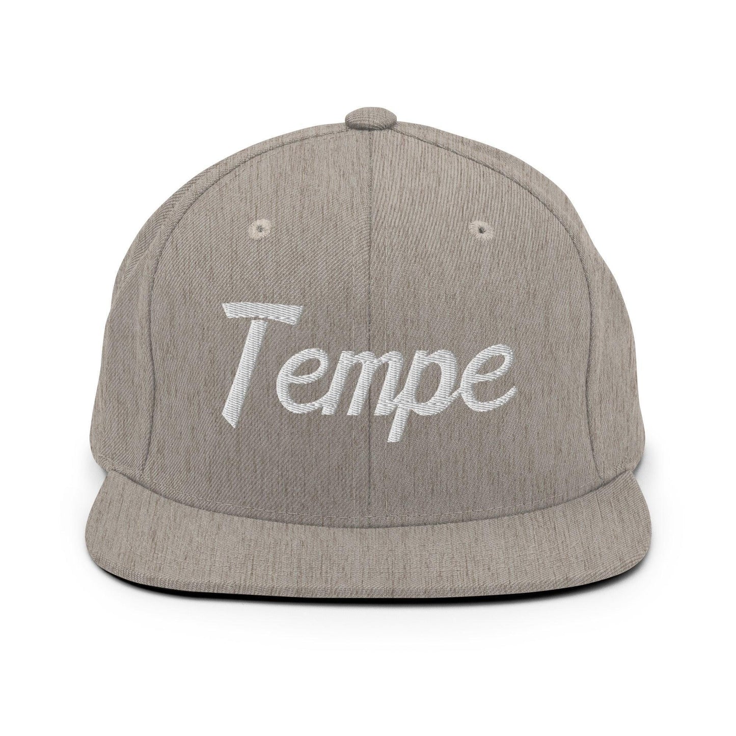 Tempe Script Snapback Hat Heather Grey