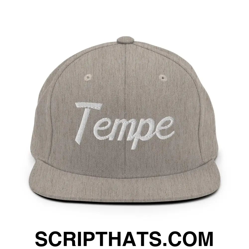 Tempe Script Snapback Hat Heather Grey