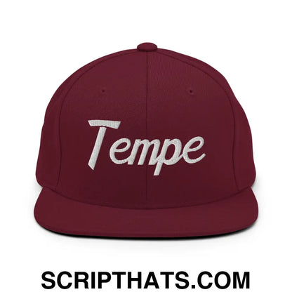 Tempe Script Snapback Hat Maroon