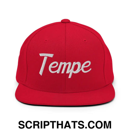 Tempe Script Snapback Hat Red