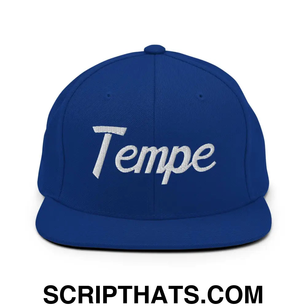 Tempe Script Snapback Hat Royal Blue