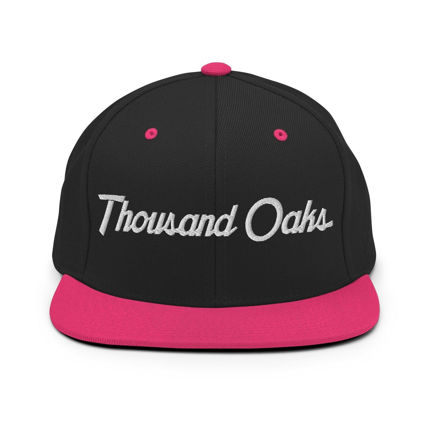 Thousand Oaks Script Snapback Hat Black Neon Pink