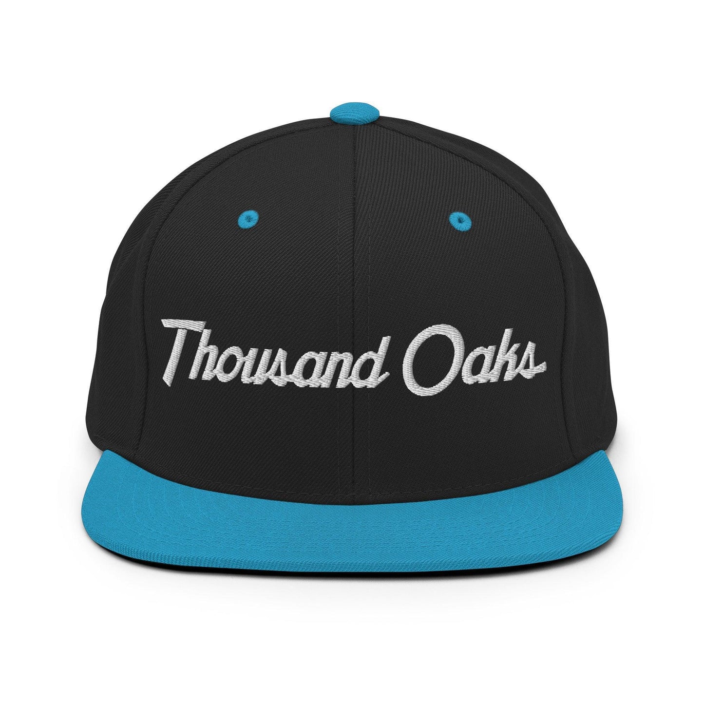 Thousand Oaks Script Snapback Hat Black Teal